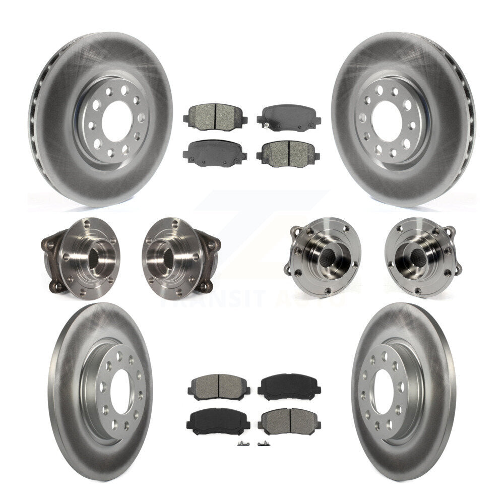 Kit de rotors et plaquettes de frein revêtus de roulement de moyeu avant et arrière (10 pièces) pour Chrysler 200 AW