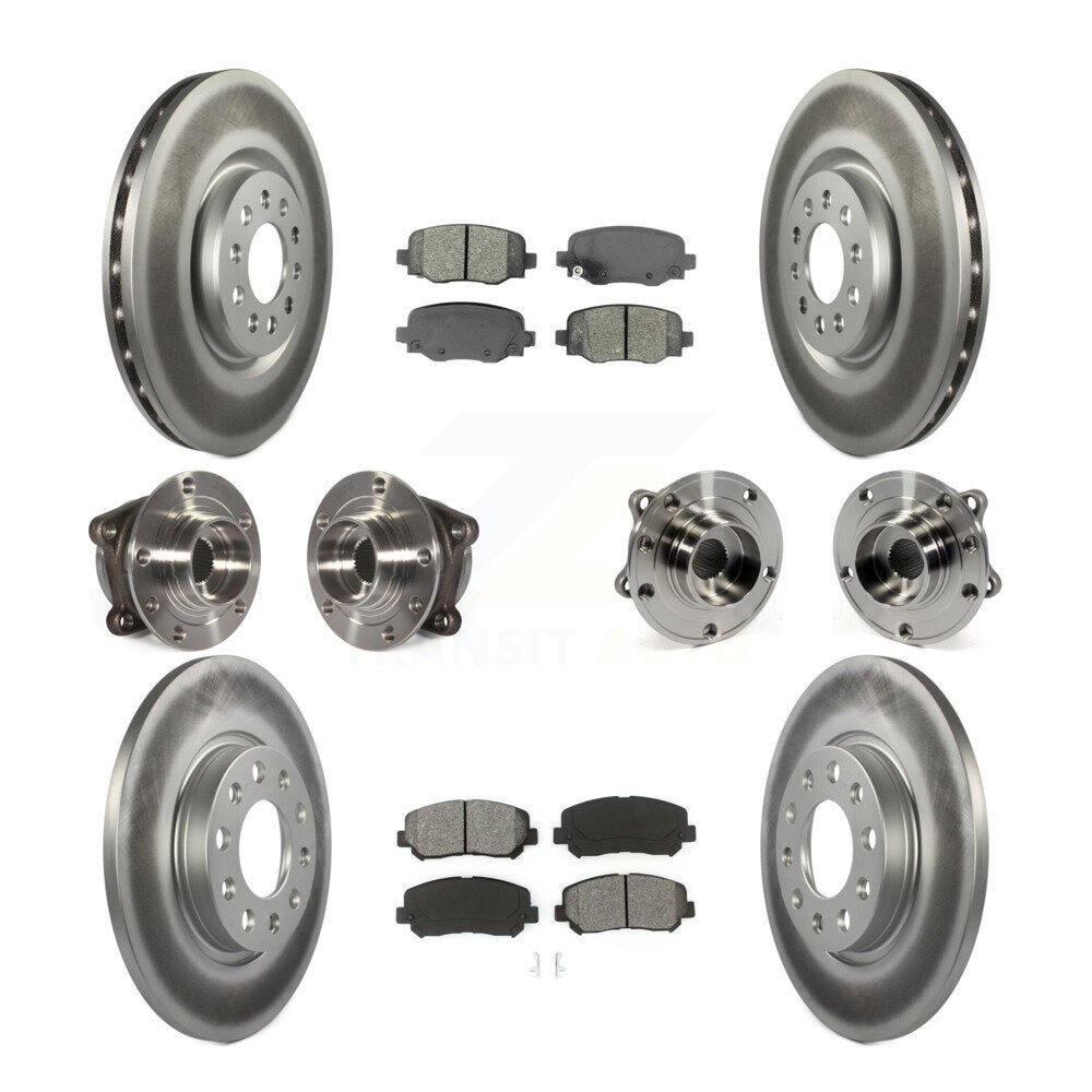 Kit de rotors et plaquettes de frein revêtus de roulement de moyeu avant et arrière (10 pièces) pour Chrysler 200 AW
