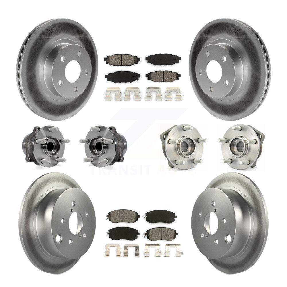 Kit de plaquettes de Rotor de frein à disque revêtu de roulement de moyeu avant et arrière (10 pièces) pour Subaru Imprez