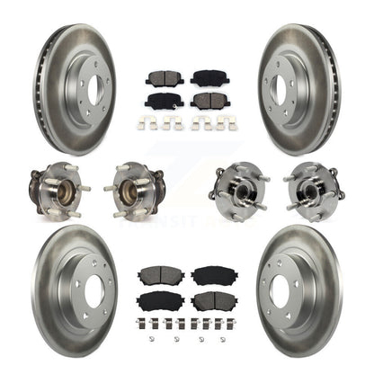 Kit de rotors et plaquettes de frein à disque revêtus de roulements de moyeu avant et arrière (10 pièces) pour Mazda