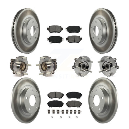 Kit de rotor et de plaquettes de frein revêtus de roulement de moyeu avant et arrière (10 pièces) pour Mazda 2016 – 2018