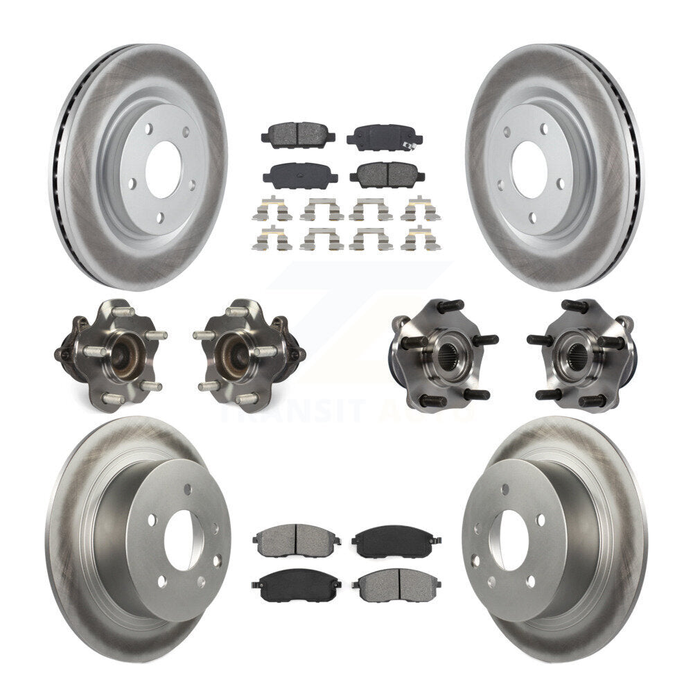 Kit de plaquettes de rotor de frein à disque revêtues de roulement de moyeu avant et arrière (10 pièces) pour Nissan Sentr
