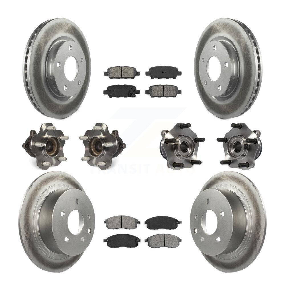 Kit de plaquettes de rotor de frein à disque revêtues de roulement de moyeu avant et arrière (10 pièces) pour Nissan Sentr