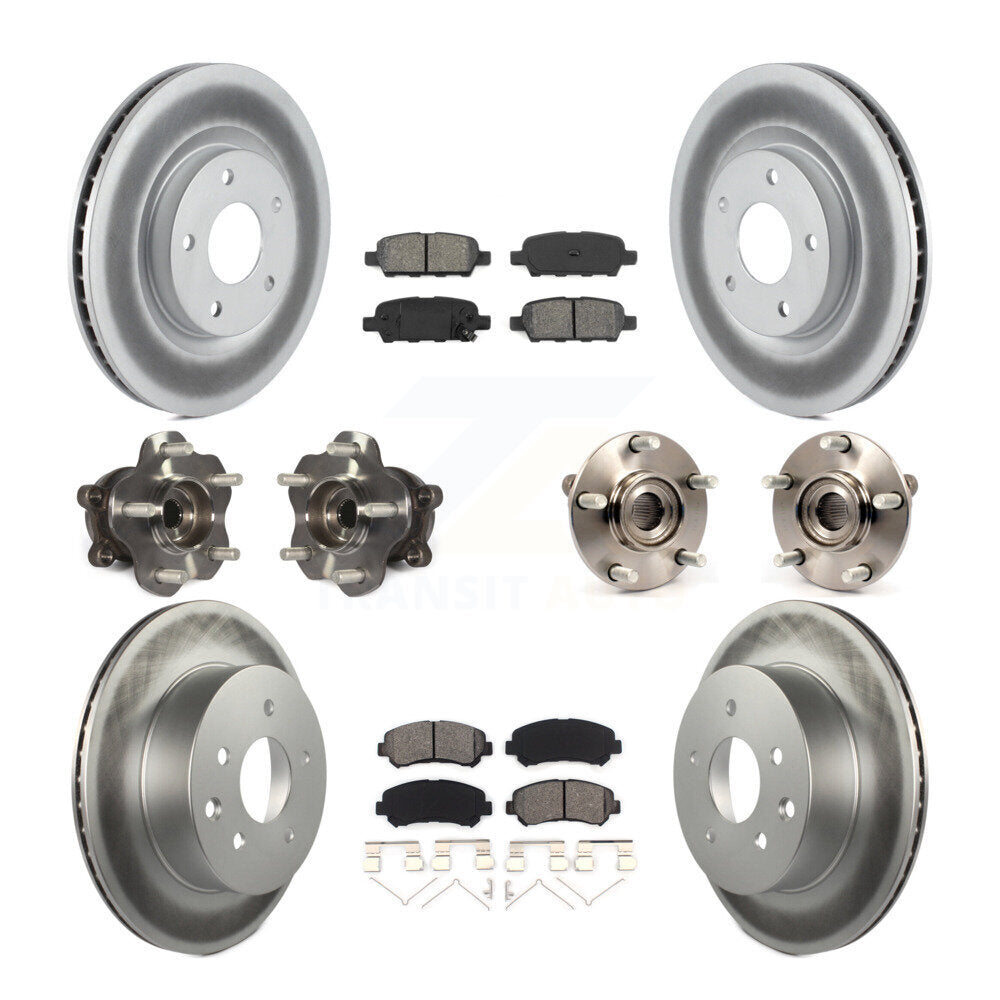Kit de plaquettes de Rotor de frein revêtues de roulement de moyeu avant et arrière (10 pièces) pour Nissan Rogue Selec