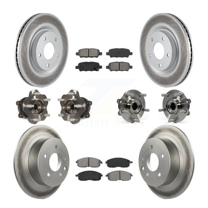Kit de rotors et plaquettes de frein à disque revêtus de roulement de moyeu avant et arrière (10 pièces) pour Nissan Juk