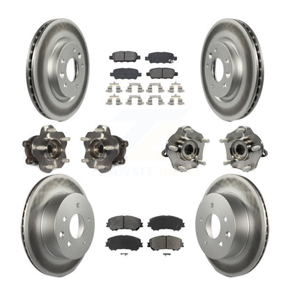 Kit de plaquettes de rotor de frein enduites de roulement de moyeu avant et arrière (10 pièces) pour Nissan Rogue Spor