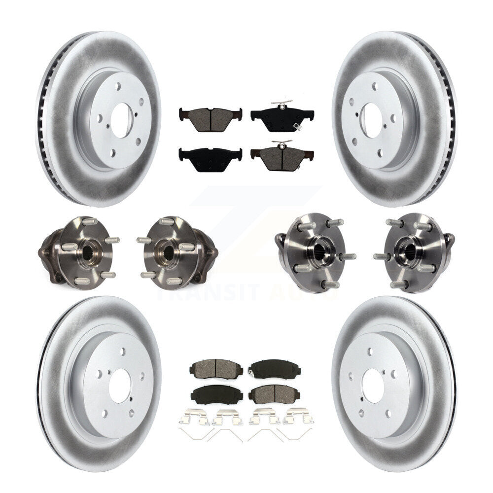 Kit de plaquettes de rotor de frein enduites de roulement de moyeu avant et arrière (10 pièces) pour Subaru Legacy 2.5