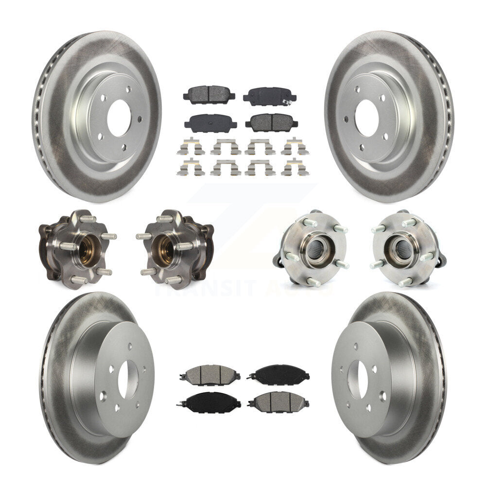 Kit de rotor et de plaquettes de frein revêtus de roulement de moyeu avant et arrière (10 pièces) pour Nissan Pathfinde