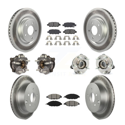 Kit de rotor et de plaquettes de frein revêtus de roulement de moyeu avant et arrière (10 pièces) pour Nissan Pathfinde