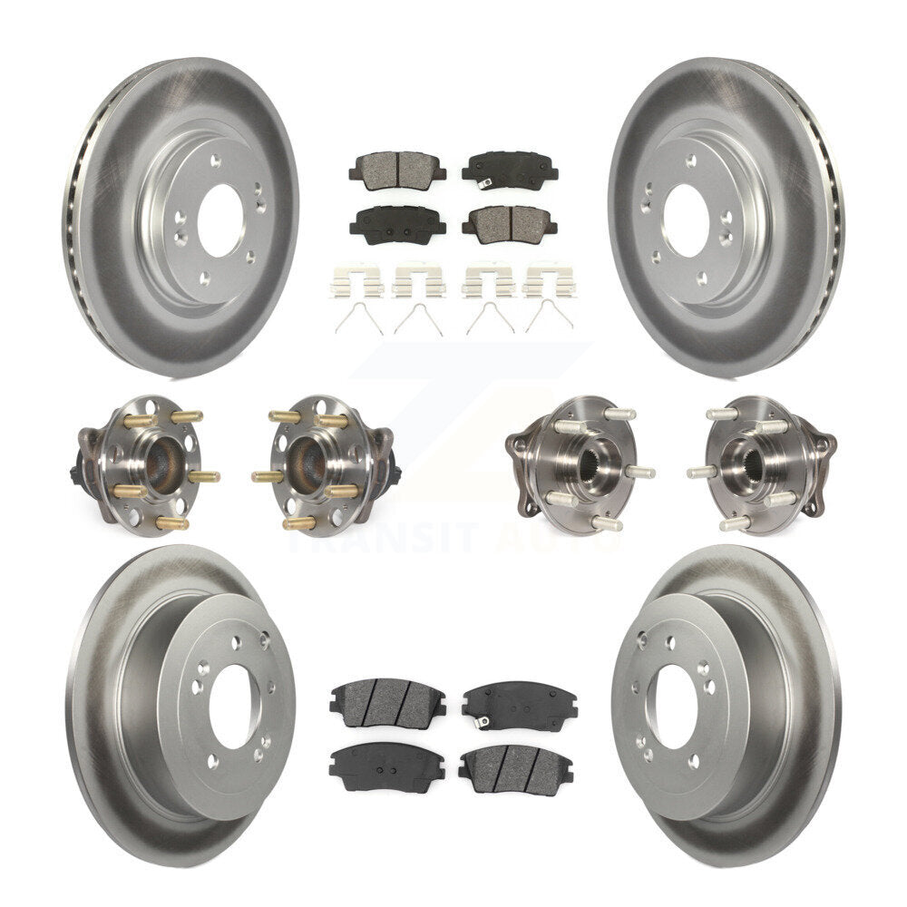 Kit de plaquettes de rotor de frein enduites de roulement de moyeu avant et arrière (10 pièces) pour Hyundai Tucson Ki