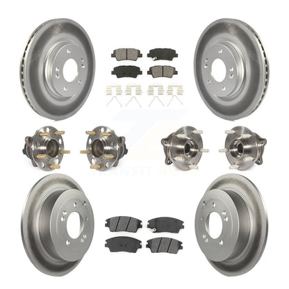 Kit de plaquettes de rotor de frein enduites de roulement de moyeu avant et arrière (10 pièces) pour Hyundai Tucson Ki