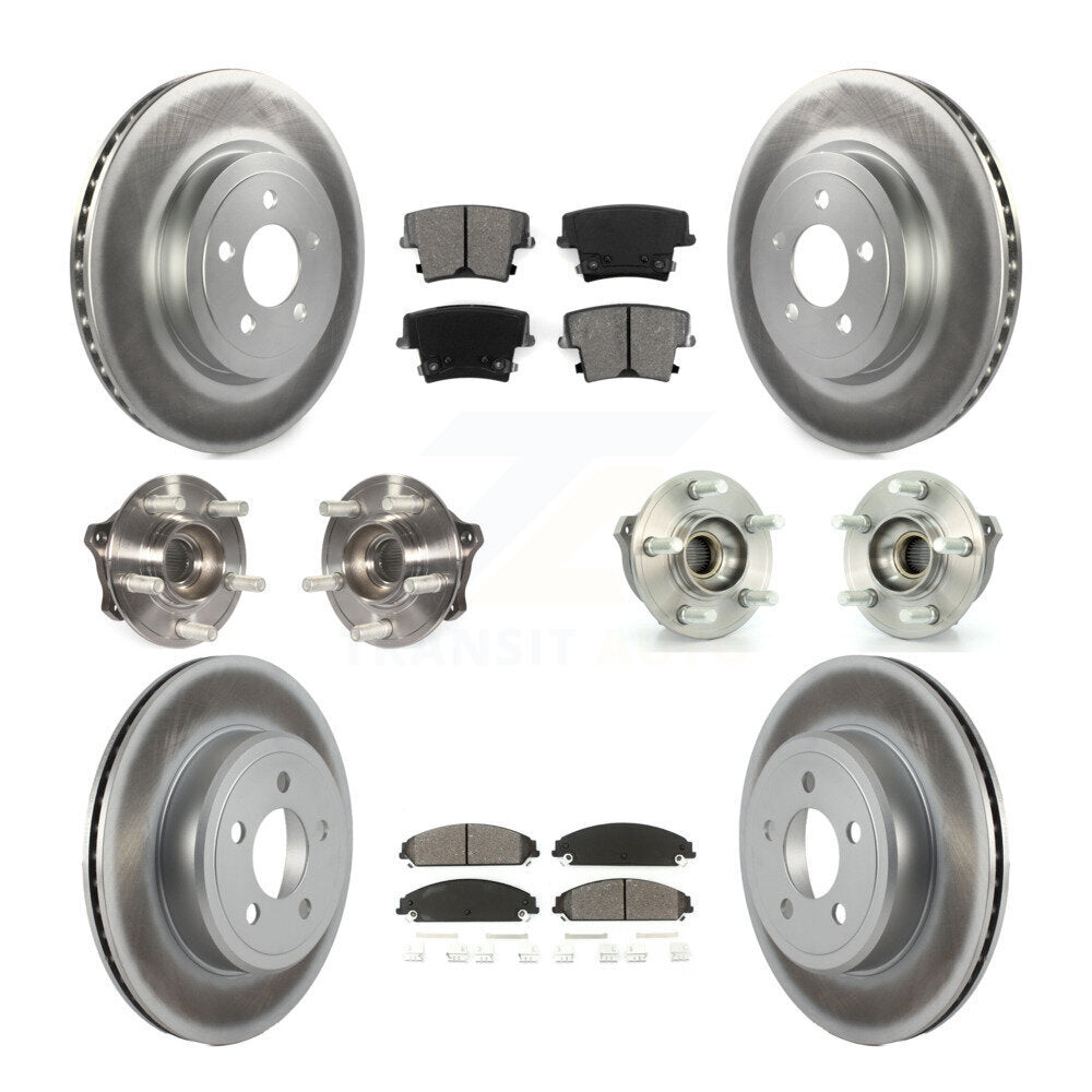 Kit de rotor et de plaquettes de frein revêtus de roulement de moyeu avant et arrière (10 pièces) pour Dodge Charger 30