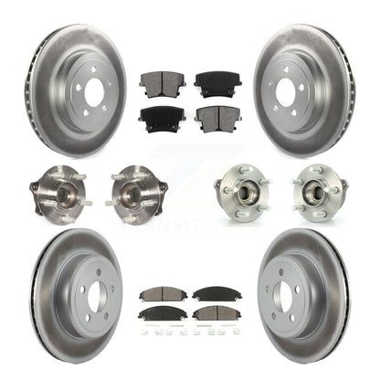 Kit de rotor et de plaquettes de frein revêtus de roulement de moyeu avant et arrière (10 pièces) pour Dodge Charger 30