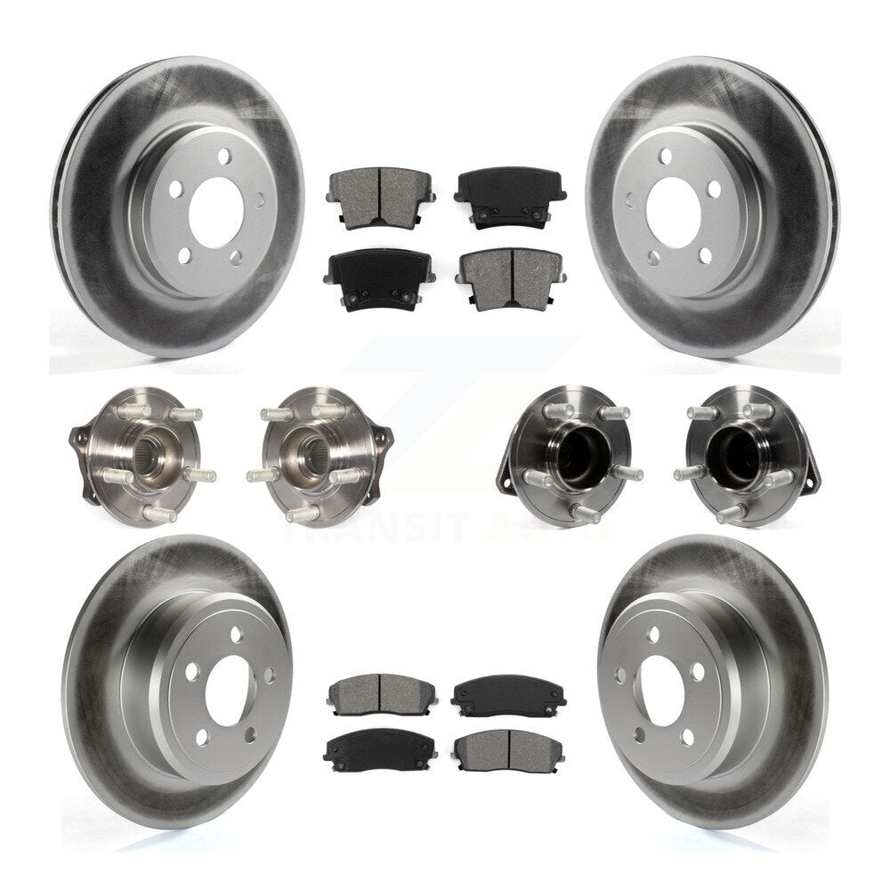 Kit de rotor et de plaquettes de frein revêtus de roulement de moyeu avant et arrière (10 pièces) pour Dodge Charger 30