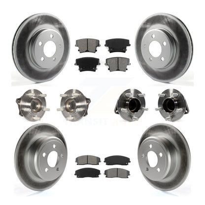 Kit de rotor et de plaquettes de frein revêtus de roulement de moyeu avant et arrière (10 pièces) pour Dodge Charger 30