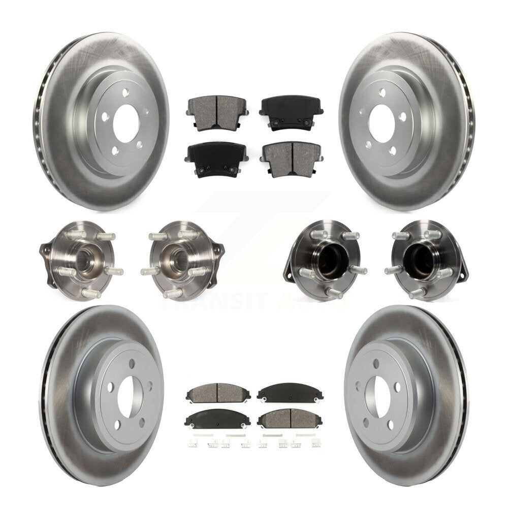 Kit de rotor et de plaquettes de frein revêtus de roulement de moyeu avant et arrière (10 pièces) pour Dodge Charger 30