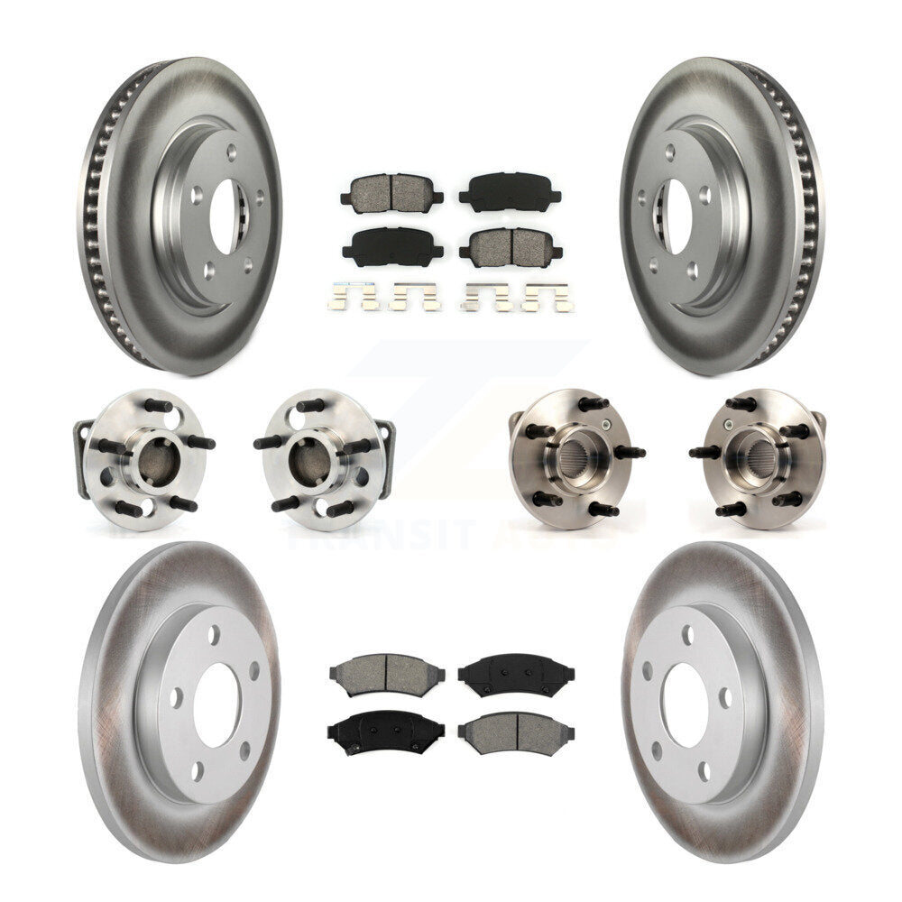 Kit de plaquettes de rotor de frein enduites de roulement de moyeu avant et arrière (10 pièces) pour Pontiac Grand Pri