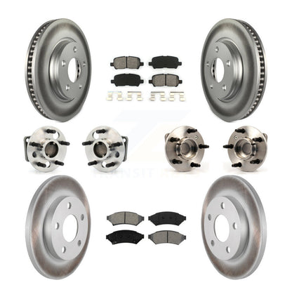 Kit de plaquettes de rotor de frein enduites de roulement de moyeu avant et arrière (10 pièces) pour Pontiac Grand Pri