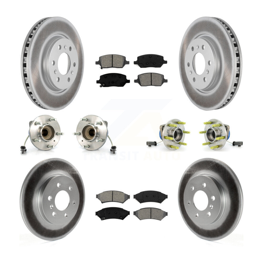 Kit de rotor et de plaquettes de frein à disque revêtus de roulement de moyeu avant et arrière (10 pièces) pour Saturn Rela