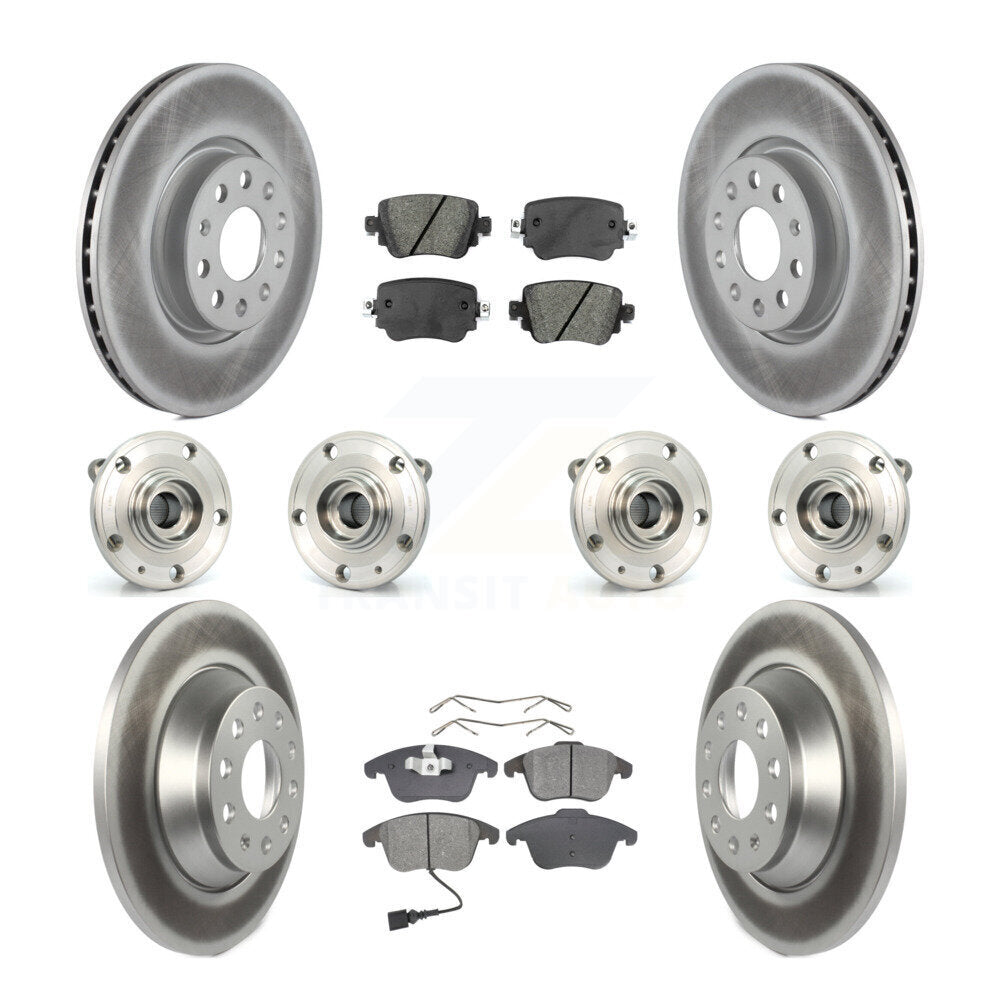 Kit de rotor et de plaquettes de frein revêtus de roulement de moyeu avant et arrière (10 pièces) pour Audi Q3 Quattr