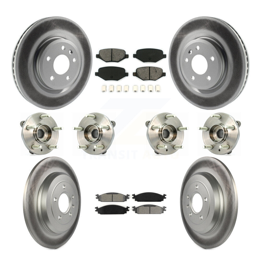 Kit de plaquettes de rotor de frein, roulement de moyeu avant et arrière (10 pièces) pour Lincoln MK 2009 – 2010