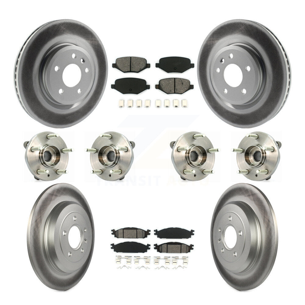 Kit de plaquettes de rotor de frein, roulement de moyeu avant et arrière (10 pièces) pour Ford Flex Taurus MK