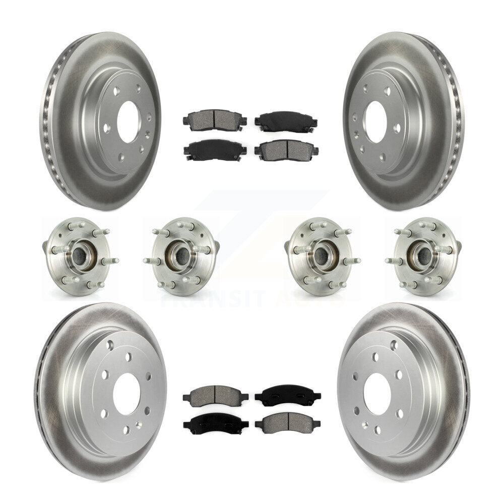 Kit de rotors et plaquettes de frein revêtus de roulement de moyeu avant et arrière (10 pièces) pour GMC Acadia Buic
