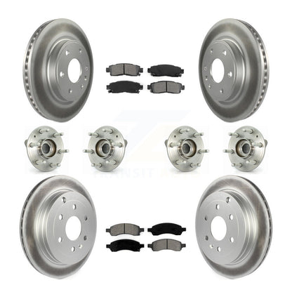 Kit de rotors et plaquettes de frein revêtus de roulement de moyeu avant et arrière (10 pièces) pour GMC Acadia Buic