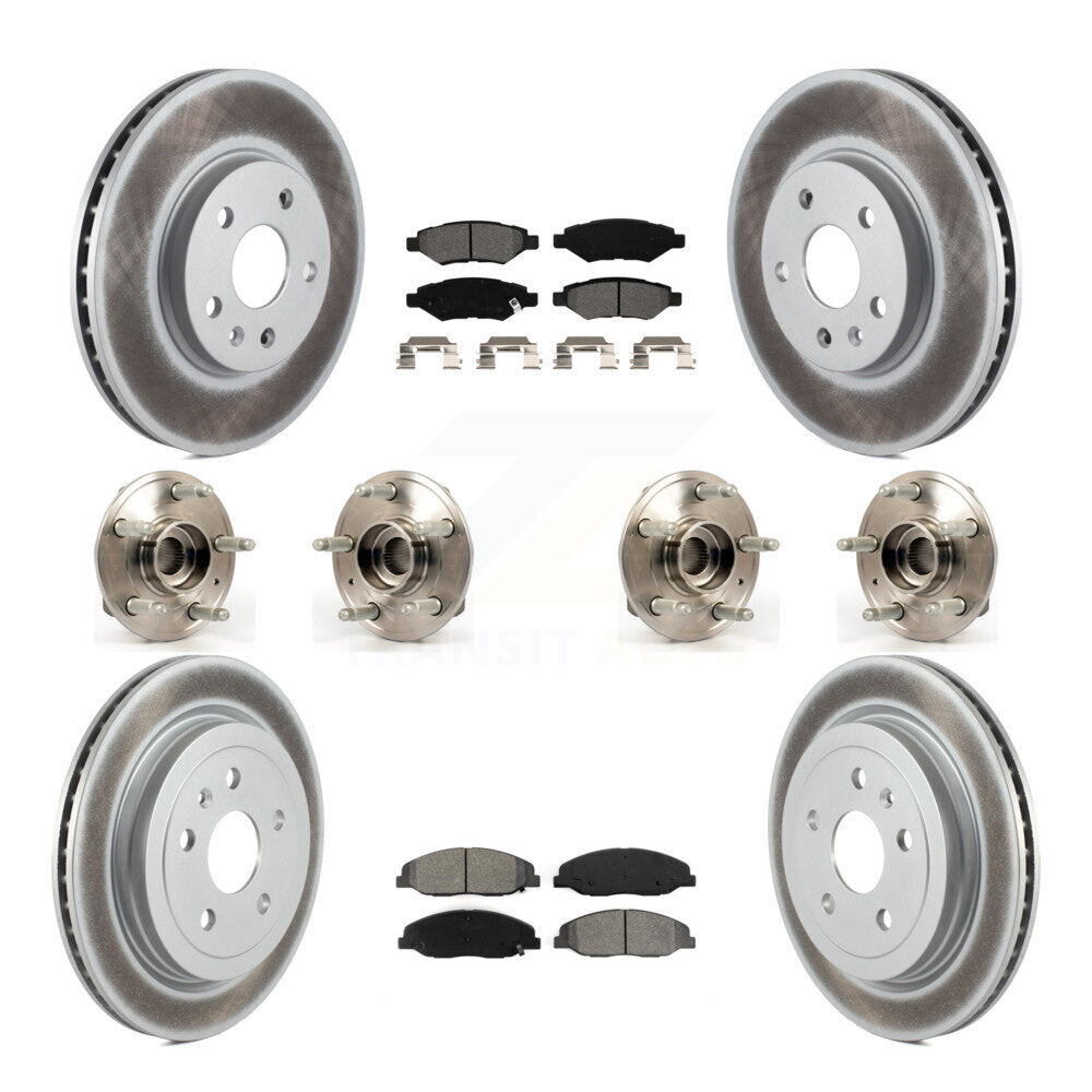 Kit de Rotor et de plaquettes de frein à disque revêtus de roulement de moyeu avant et arrière (10 pièces) pour Cadillac CT