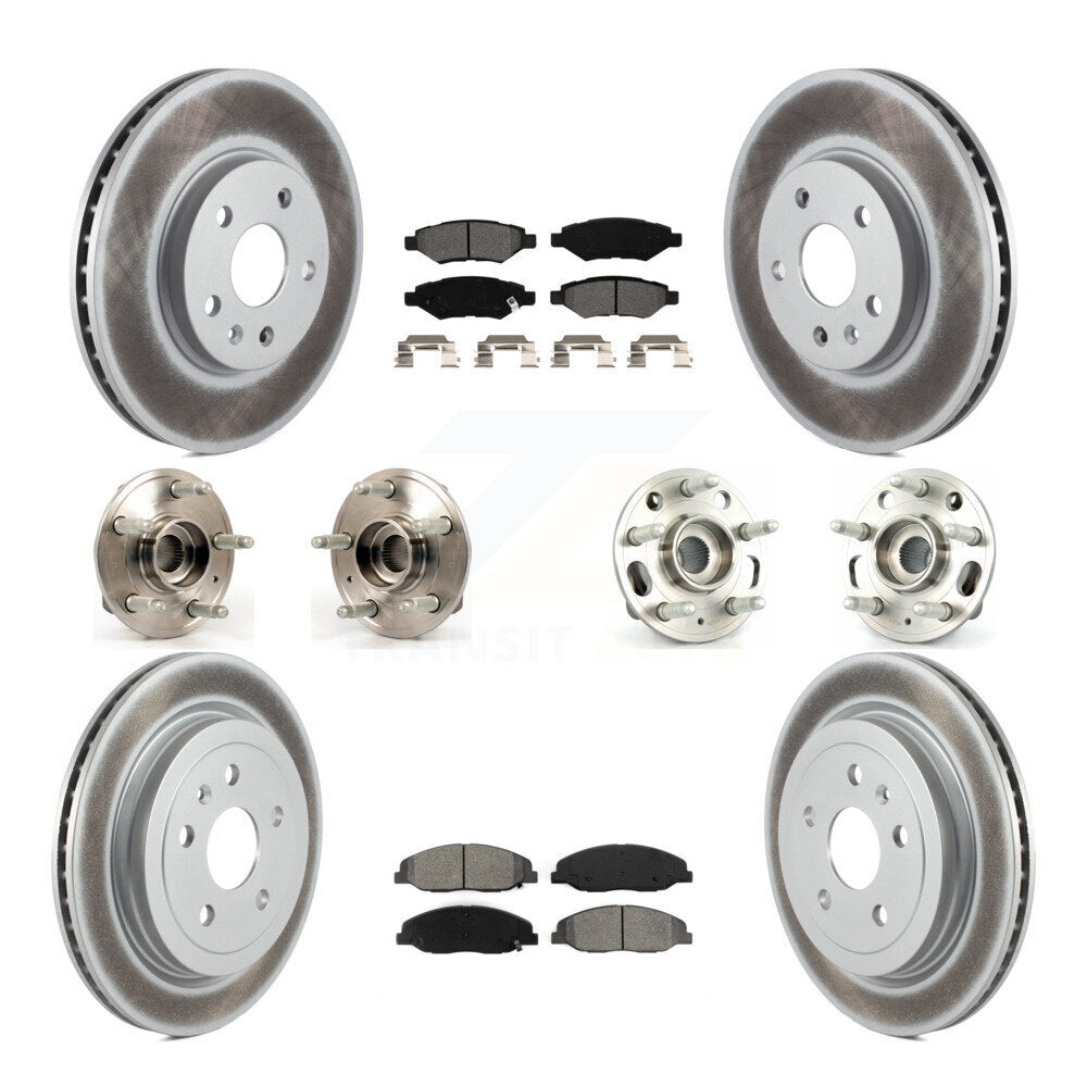 Kit de Rotor et de plaquettes de frein à disque revêtus de roulement de moyeu avant et arrière (10 pièces) pour Cadillac CT