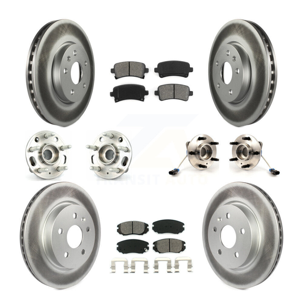 Kit de rotor et de plaquettes de frein revêtus de roulement de moyeu avant et arrière (10 pièces) pour Buick Allur 2010