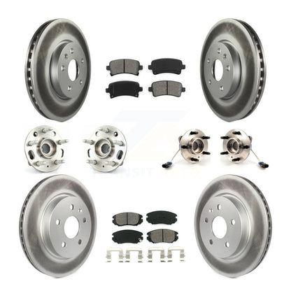 Kit de rotor et de plaquettes de frein revêtus de roulement de moyeu avant et arrière (10 pièces) pour Buick Allur 2010