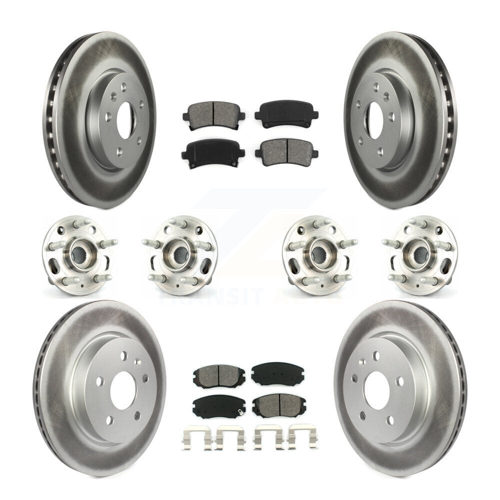 Kit de rotors et plaquettes de frein revêtus de roulement de moyeu avant et arrière (10 pièces) pour Chevrolet Malib