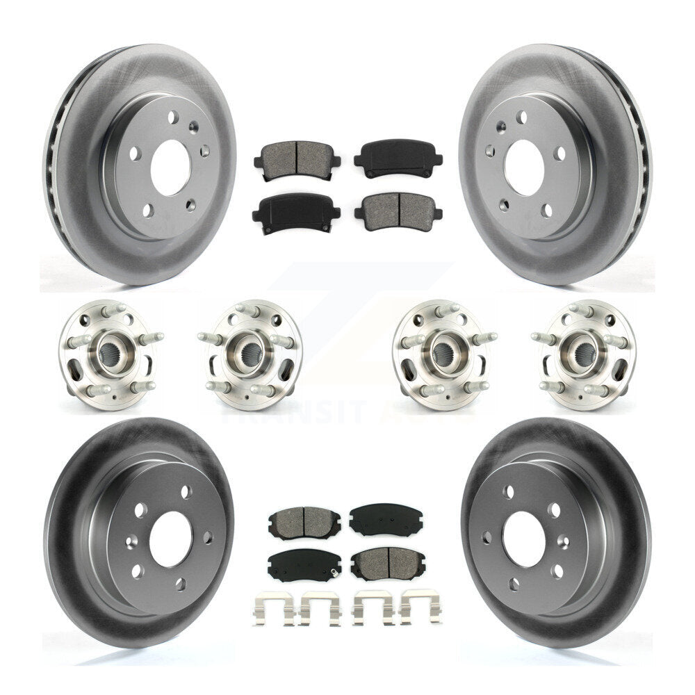 Kit de rotors et plaquettes de frein revêtus de roulement de moyeu avant et arrière (10 pièces) pour Chevrolet Malib