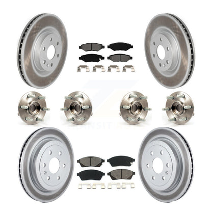 Kit de rotor et de plaquettes de frein revêtus de roulement de moyeu avant et arrière (10 pièces) pour Cadillac SRX Saa