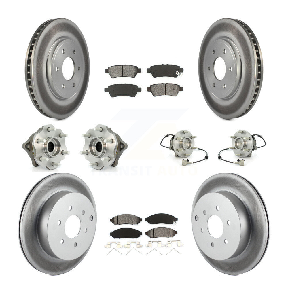 Kit de rotor et de plaquettes de frein revêtus de roulement de moyeu avant et arrière (10 pièces) pour Nissan Pathfinde