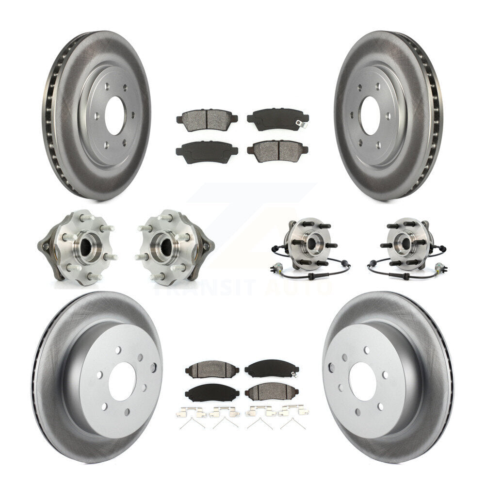 Kit de rotor et de plaquettes de frein revêtus de roulement de moyeu avant et arrière (10 pièces) pour Nissan Pathfinde