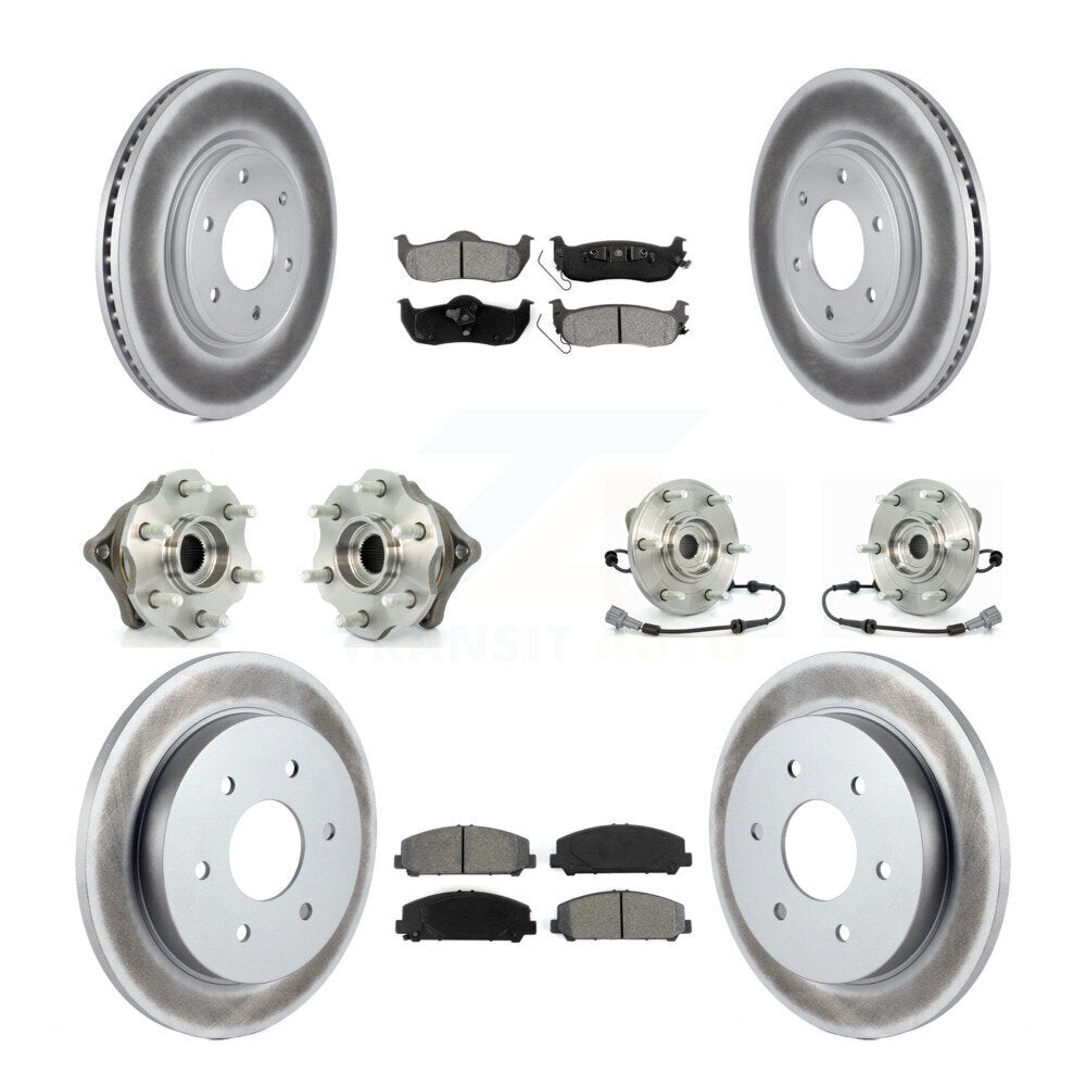 Kit de plaquettes de rotor de frein à disque revêtues de roulement de moyeu avant et arrière (10 pièces) pour Nissan Armad