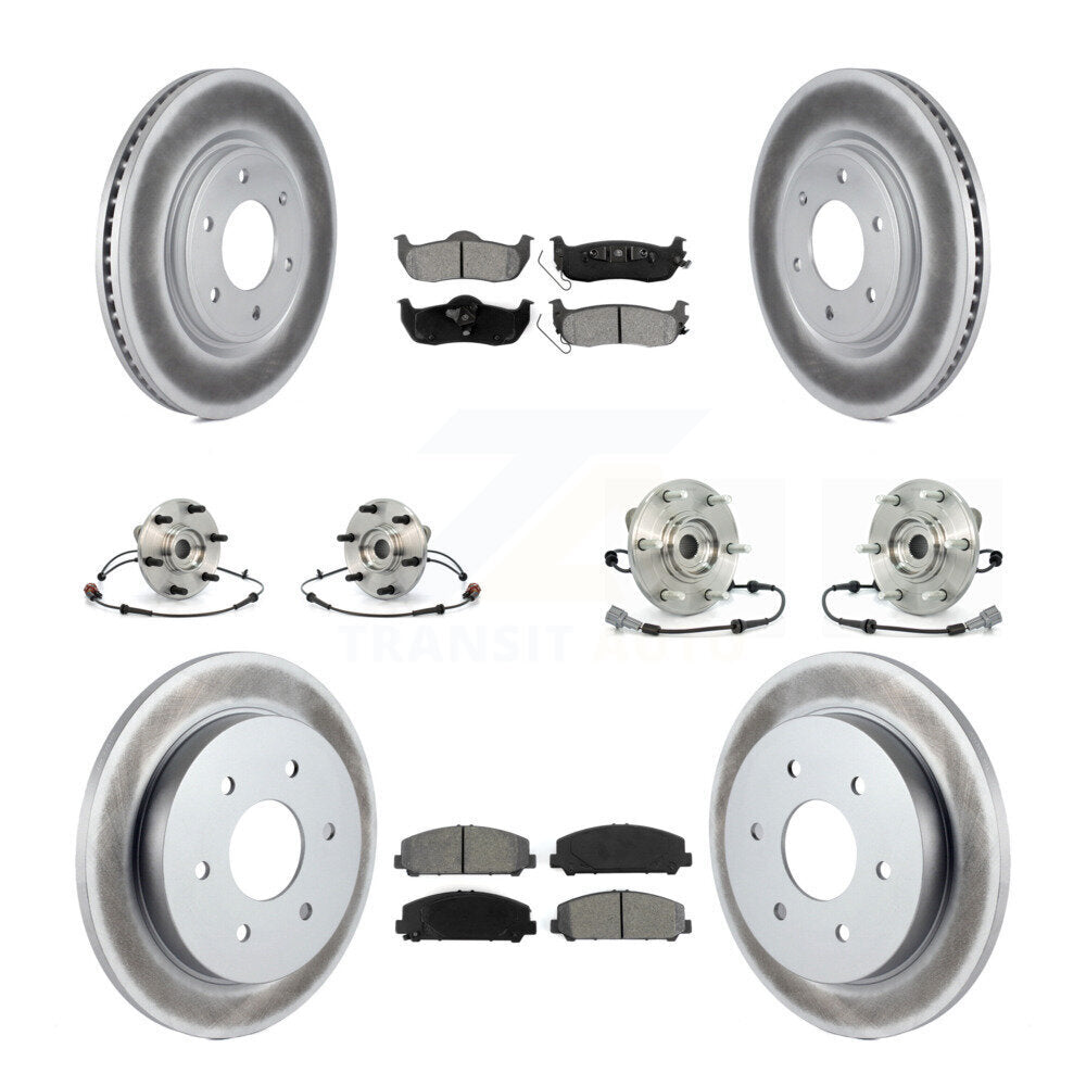 Kit de plaquettes de rotor de frein enduites de roulement de moyeu avant et arrière (10 pièces) pour Nissan Armada QX5