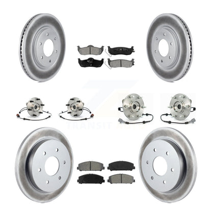 Kit de plaquettes de rotor de frein enduites de roulement de moyeu avant et arrière (10 pièces) pour Nissan Armada QX5