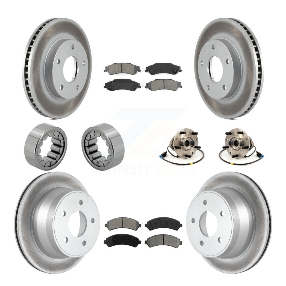Kit de chaussures de plaquettes de Rotor de frein enduites de roulement de moyeu avant et arrière (10 pièces) pour Chevrolet GM
