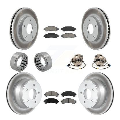 Kit de chaussures de plaquettes de Rotor de frein enduites de roulement de moyeu avant et arrière (10 pièces) pour Chevrolet GM