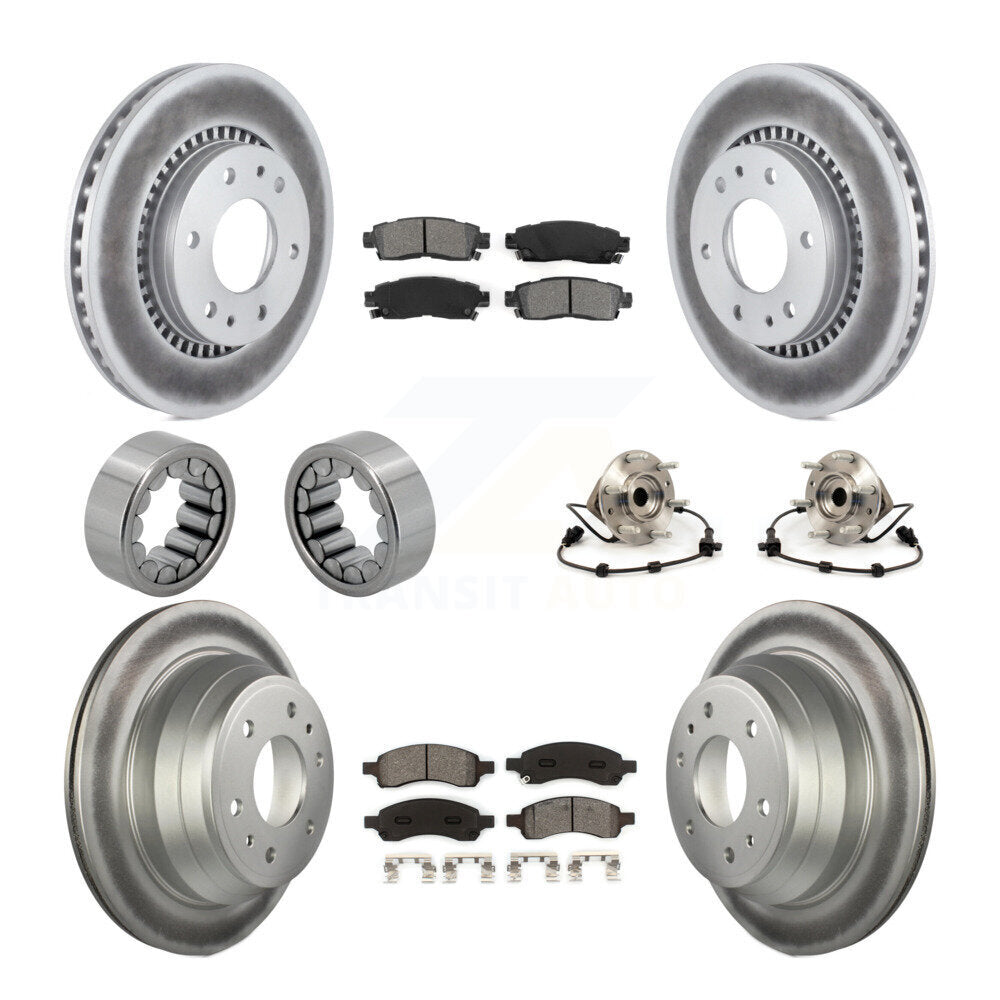 Kit de chaussures de plaquettes de Rotor de frein enduites de roulement de moyeu avant et arrière (10 pièces) pour Chevrolet GM