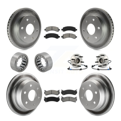 Ensemble de roulements de moyeu avant et arrière, rotors et plaquettes de frein à disque revêtus, Kit de chaussures pour