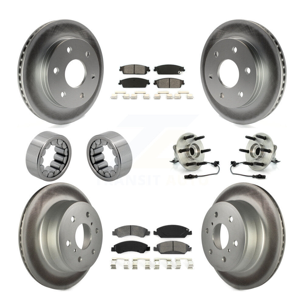 Kit de chaussures de plaquettes de Rotor de frein, roulement de moyeu avant et arrière (10 pièces) pour GMC Sierra 150
