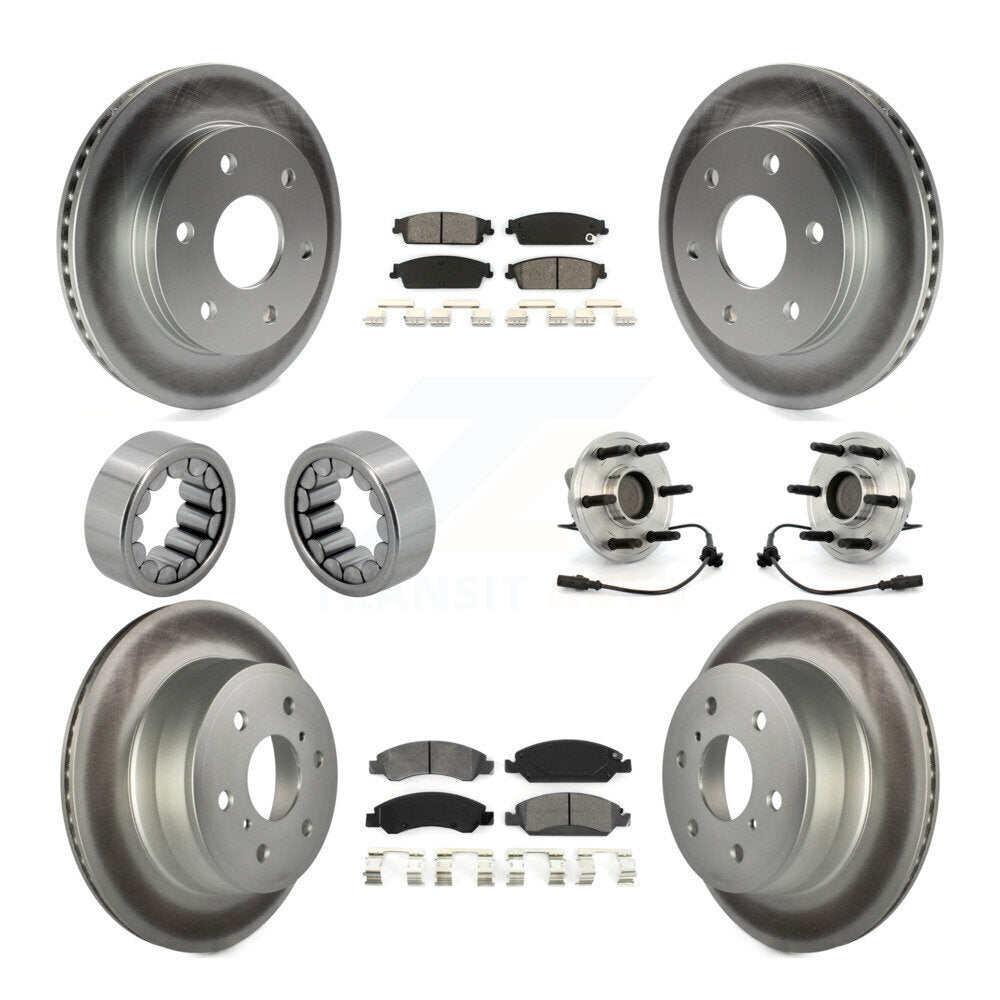 Kit de chaussures de plaquettes de Rotor de frein, roulement de moyeu avant et arrière (10 pièces) pour GMC Sierra 150