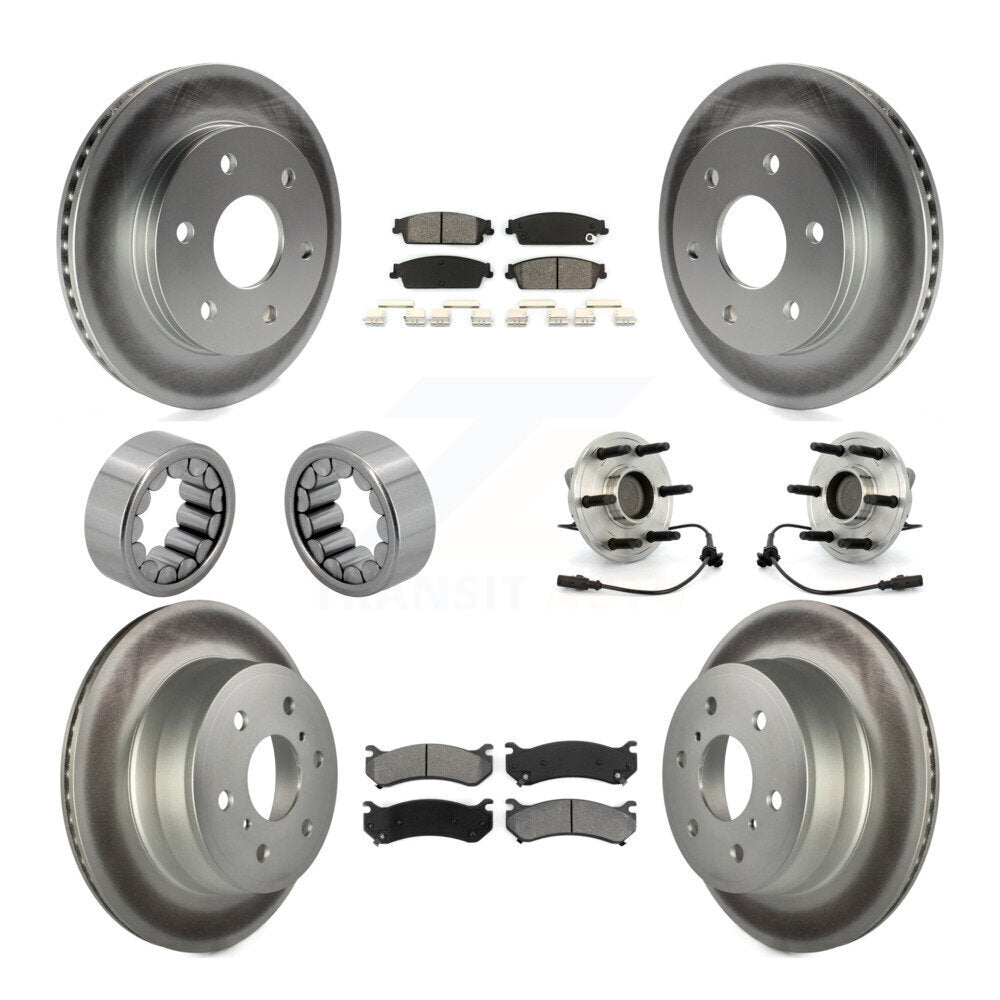 Ensemble de roulements de moyeu avant et arrière, rotors et plaquettes de frein à disque revêtus, Kit de chaussures pour