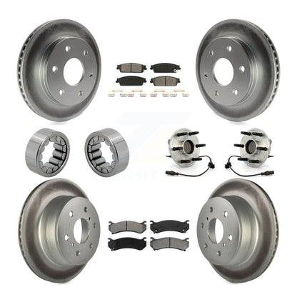 Ensemble de roulements de moyeu avant et arrière, rotors et plaquettes de frein à disque revêtus, Kit de chaussures pour