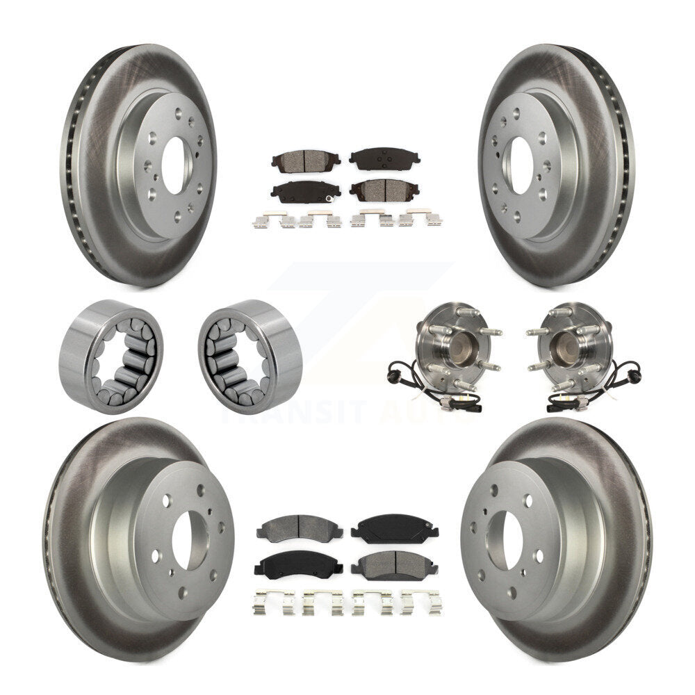 Kit de chaussures de plaquettes de Rotor de frein, roulement de moyeu avant et arrière (10 pièces) pour GMC Sierra 150