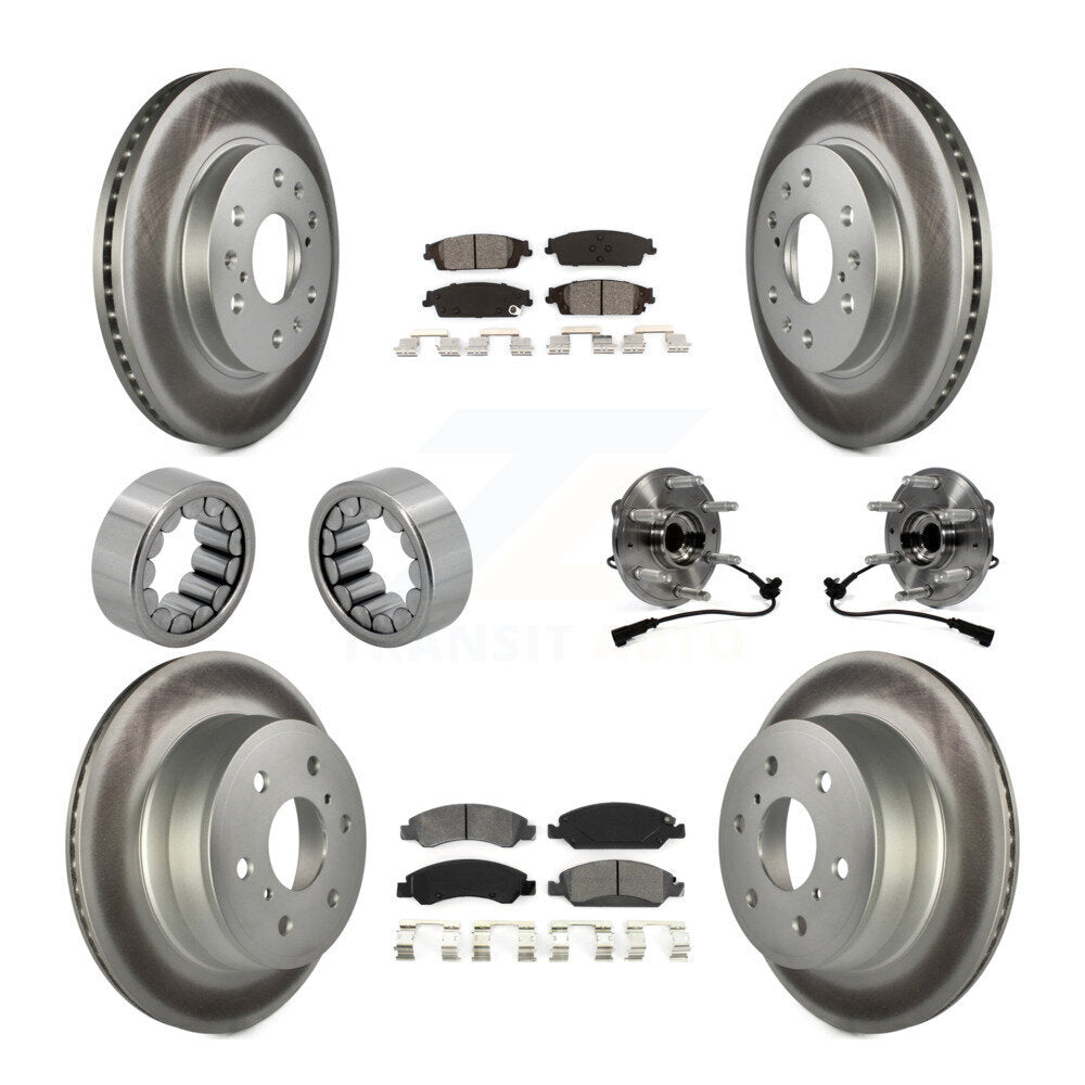 Kit de chaussures de plaquettes de Rotor de frein, roulement de moyeu avant et arrière (10 pièces) pour GMC Sierra 150